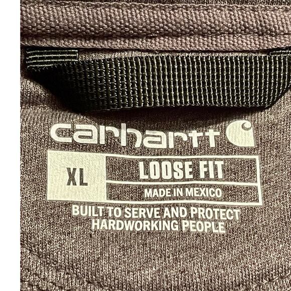 Carhartt Pullover Sweatshirt Mock Neck Quarter Zip Mens XL Gray 106#8=R13 - Picture 13 of 15